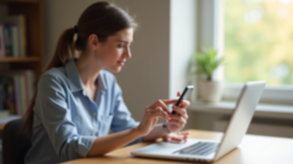 Personne vendant des articles sur une plateforme marketplace depuis son ordinateur portable